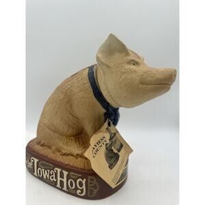 The Iowa Hog, Daviess County 1978 Liquor Decanter, Ceramic, Blue Ribbon.